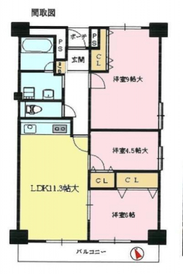 �Ԏ��}�@�p�����Ȃ�ł͂̍̌��ƒʕ��Ŗ��邭�J���I�B��炵�₷��3LDK�̊Ԏ��ł��B