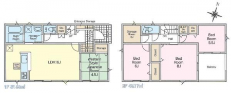 �Ԏ��}�@4SLDK�̂�Ƃ肠��Ԏ��́A�Ƒ����ꂼ��̋��ꏊ���m�ۂ��A
LDK�𒆐S�ɂ��������Œc���̎��Ԃ��L���ɁB
�S�����[�����ŏZ��Ԃ���������ۂĂ�݌v�ł��B