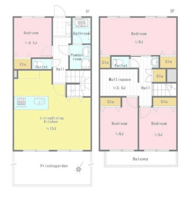 �Ԏ��}�@�ˌ��Ċ��o�ł��Z�܂����������郁�]�l�b�g�^�C�v�B
�Ƒ��\���ɍ��킹�Ďg���₷��4LDK�ł��B