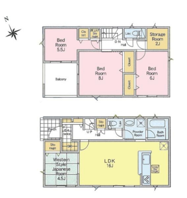 �Ԏ��}�@��Ƃ肠��4SLDK�̊Ԏ��B���Ƒ����ꂼ��̃v���C�x�[�g��Ԃ���������m�ۂ��Ȃ���A���R�ƃ��r���O�ɏW�܂��o�����X�̎�ꂽ�݌v�ł��B